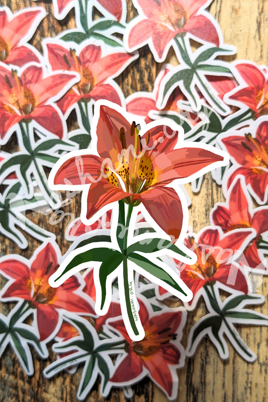 Wood Lily Flower Sticker